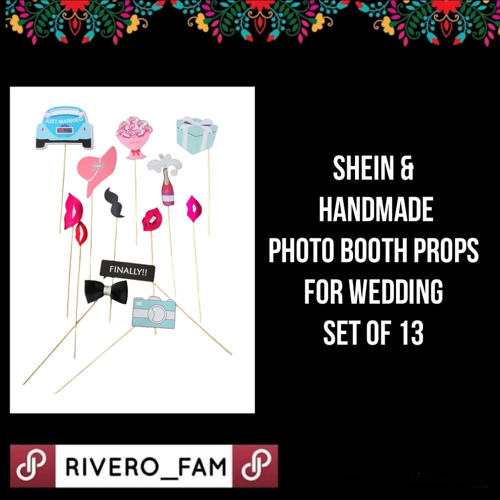 SHEIN & HANDMADE | PHOTO BOOTH PROPS FOR WEDDING | SET OF 13